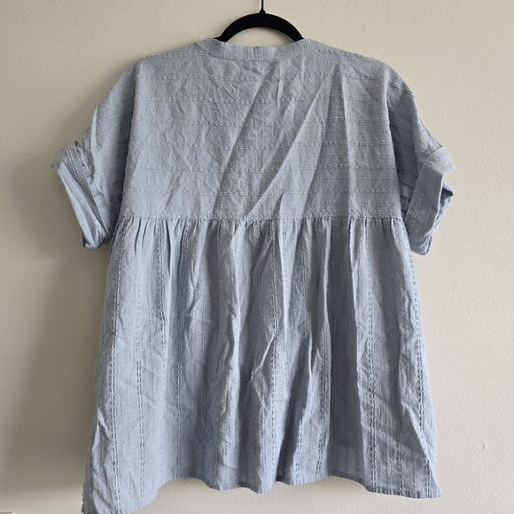 Madewell Light Blue V-Neck Blouse S - Picture 5 of 6